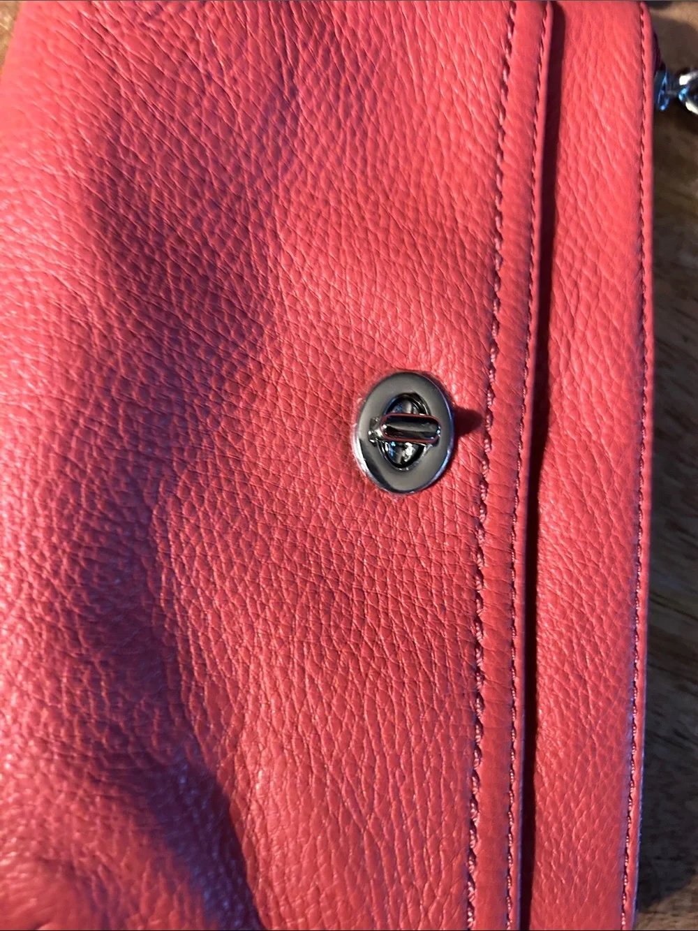 Coach Coral Leather Wristlet Clutch